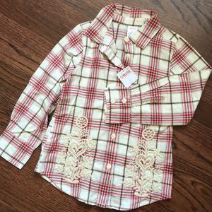 Girls 5 plaid shirt with details